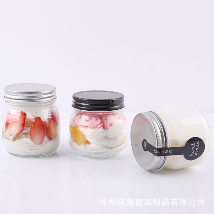 厂家直销250ml方圆形罐头果酱瓶 玻璃蜂蜜瓶 密封罐鱼子酱玻璃瓶