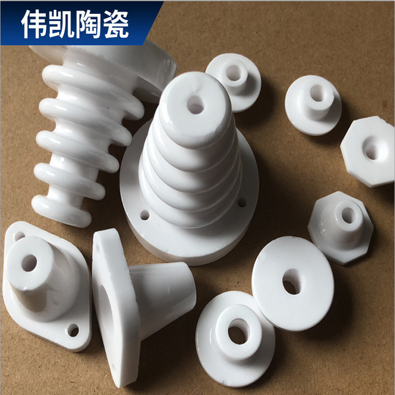 氧化铝陶瓷柱塞9599瓷设备陶瓷绝缘子精密结构异型陶瓷零件双耳瓷
