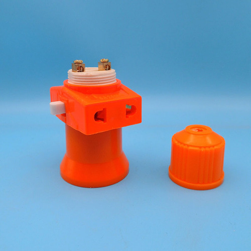 Manufacturer wholesale orange bakelite plastic double split fire e27 lamp holder with two jack switch conversion screw lamp holder