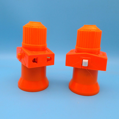 Manufacturer wholesale orange bakelite plastic double split fire e27 lamp holder with two jack switch conversion screw lamp holder