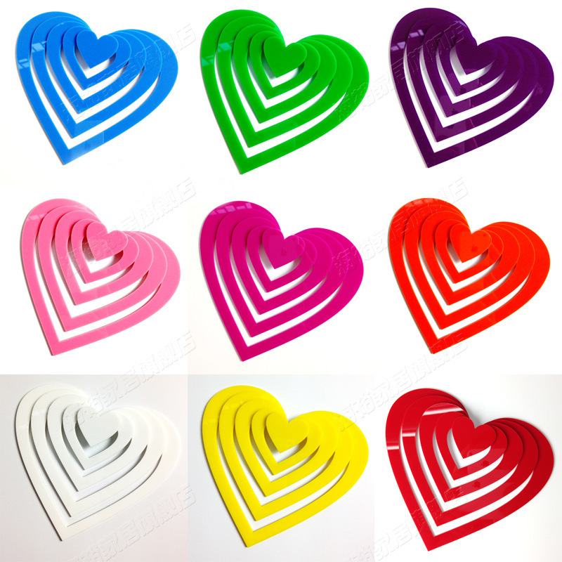 Wall stickers sofa background wall heart-shaped room decoration stickers 3d crystal acrylic bedroom romantic heart-shaped stickers