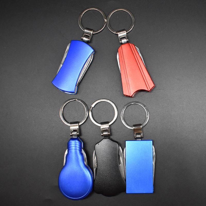 1礼品多功能小刀 4开弹子刀 带钥匙扣4开小刀创意户外折叠小刀