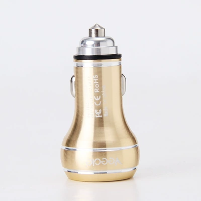 Mobil şarj cihazları Aluminum Alloy Hammer Car Charger - ky-c17-single-p-champagne-gold