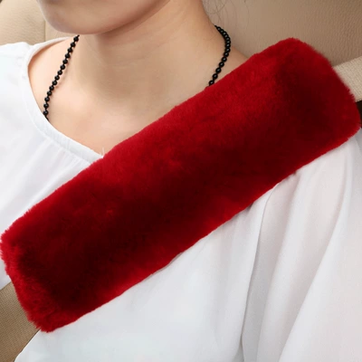 Universal Thickeneded Seat Belt Cover — Seat belt shoulder pad - chinese-red-expanded-flat-dimensions-25cm-long-and-8cm-wide