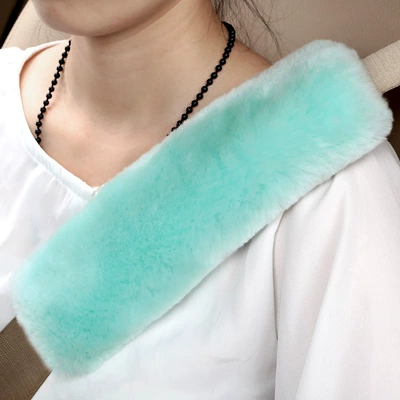 Shoulder Pad Universal Thickeneded Seat | Seat belt shoulder pad - mint-green-expanded-flat-dimensions-25cm-long-and-8cm-wide