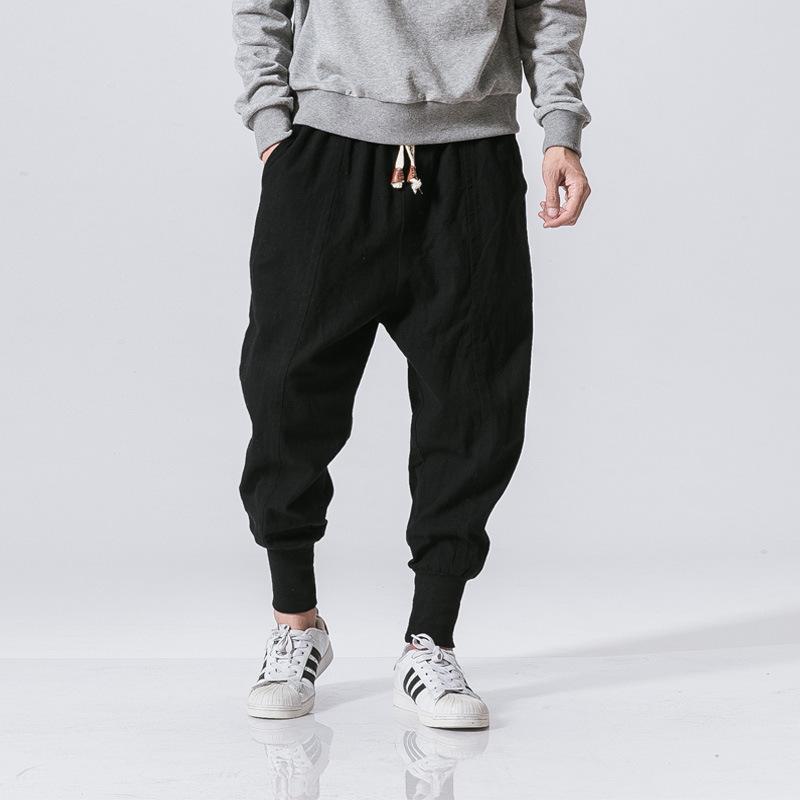 Clearance Sale Thin Long Pants Elastic Men's Cotton Linen Pants Plus Size Chinese Style Casual Pants Fashion Slim Harem Pants