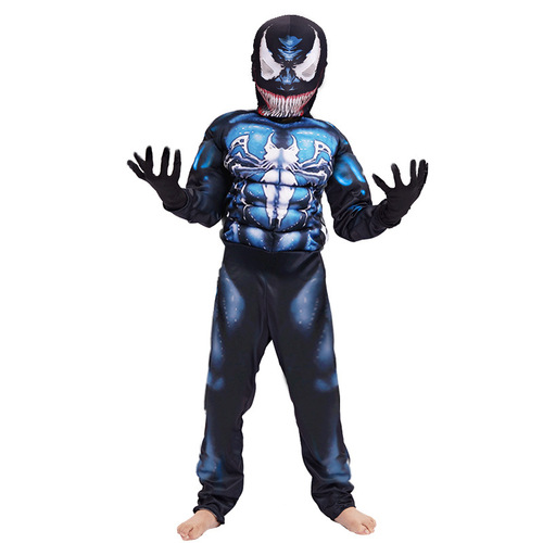 Venom cosplay performance suit Venom symbiote muscle suit black Spider-Man adult and children's performance suit