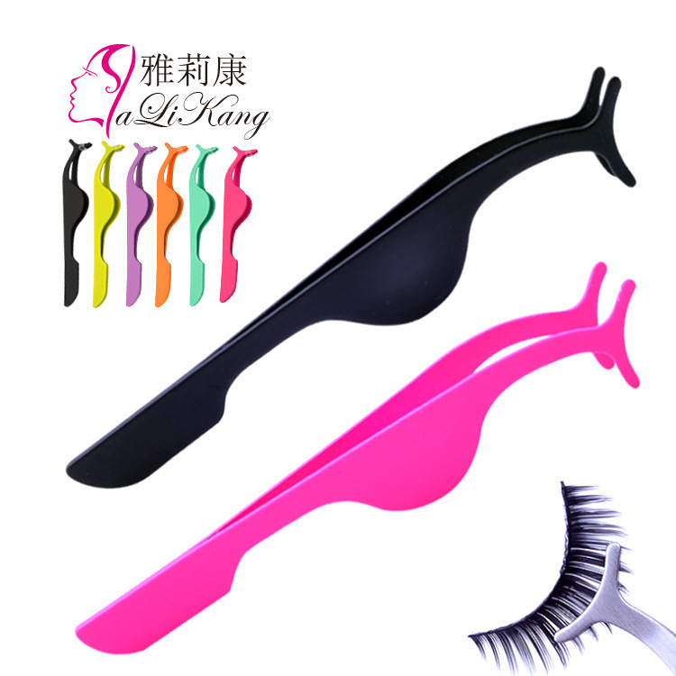 Factory direct supply auxiliary device eyelash curler stainless steel false eyelash eyebrow clamp tweezers beauty tools Eyelash Curler
