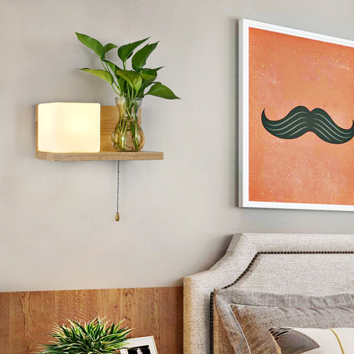 Minimalist Creative Wooden Wall Lamp Indoor Living Room Nordic Zipper Wall Lamp Bedroom Corridor Hallway Balcony Plant Wall Lamp