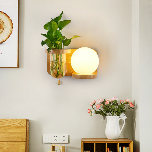 Minimalist Creative Wooden Wall Lamp Indoor Living Room Nordic Zipper Wall Lamp Bedroom Corridor Hallway Balcony Plant Wall Lamp