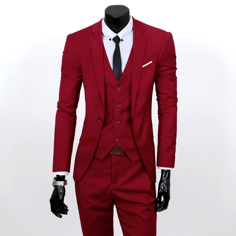 Suit Set Men's Three-Piece Business Formal Suit Professional Suit Slim-Fit Best Man Groom Wedding Dress 5001