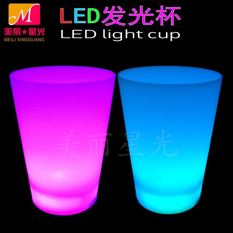 Taza luminosa led al por mayor de fábrica 340ml taza luminosa de plástico PS de grado alimenticio puede estar lleno de impresión en color patrón de logotipo