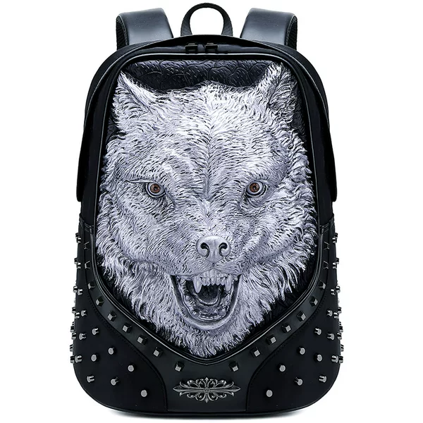 Factory direct fashion anti-theft multifunctional pu backpack computer travel bag 3d three-dimensional student schoolbag