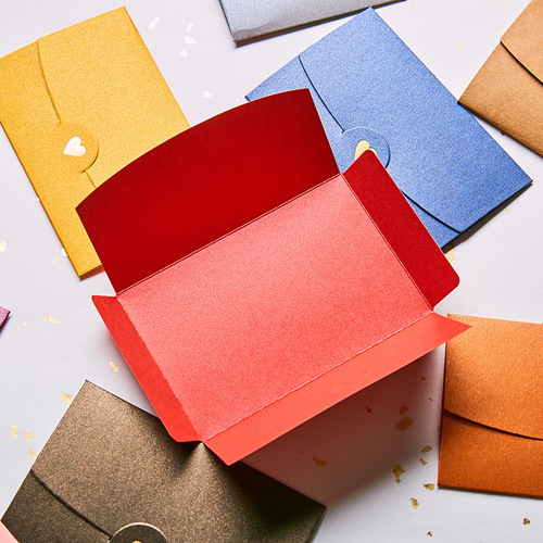 Small greeting cards, envelopes, card sets, bronzing love special paper envelopes, Western-style color small envelopes, pearlescent paper envelopes
