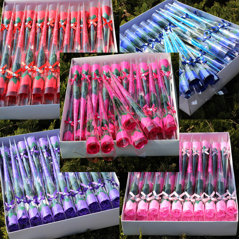 Soap Flower Single Simulation Reel Soap Flower Creative Gift Valentine's Day Push Small Gift Wholesale Soap Flower Single Simulation Reel Soap Flower Creative Gift Valentine's Day Push Small Gift Wholesale