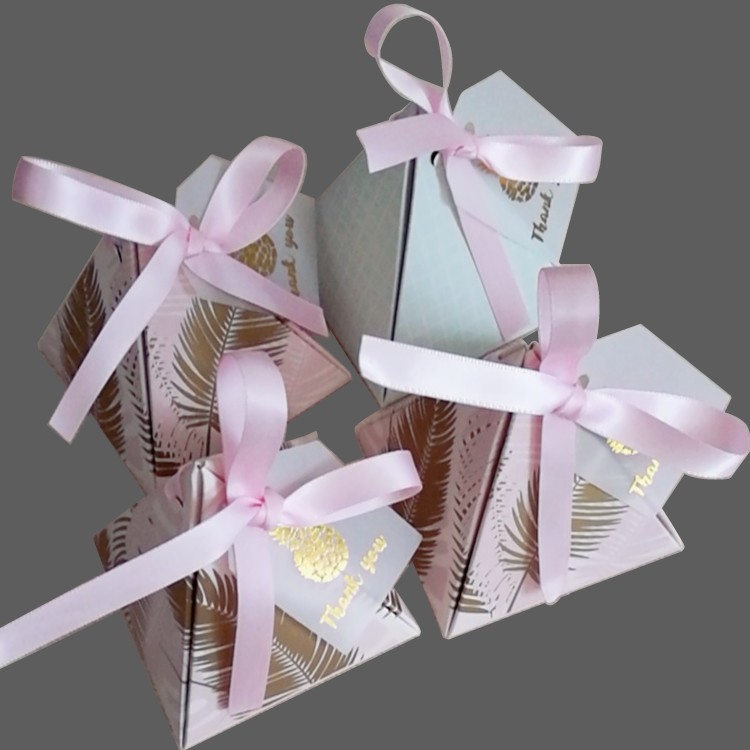 Estilo europeo piña hoja de la boda caja de dulces caja de regalo de boda personalizada caja de regalo de mano caja de dulces