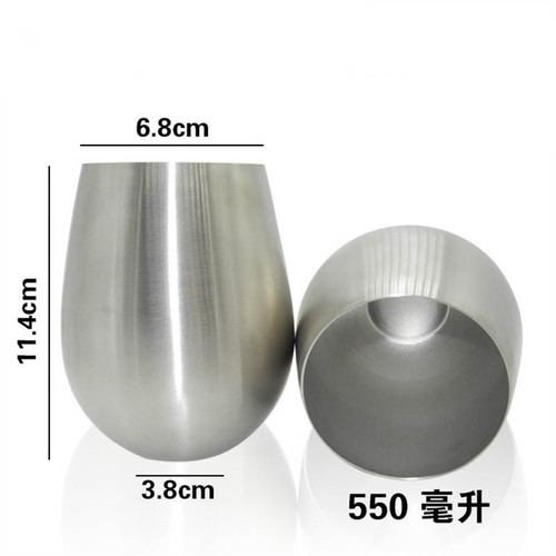 出口日本304不锈钢水滴型杯子不锈钢蛋形杯啤酒杯加厚款可定logo