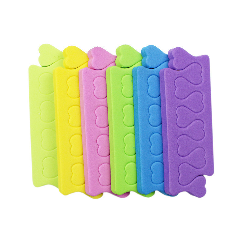 Herramientas de uñas melocotón dedo en forma de corazón de algodón alto elástico EVA dedo separador belleza mano y pie protección del medio ambiente dedo de algodón en forma de corazón dedo separador