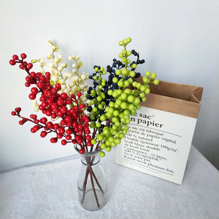 Simulation 5 fork pulp, red bean branches, rich fruit foam red fruit hanging pulp, manufacturer direct selling props
