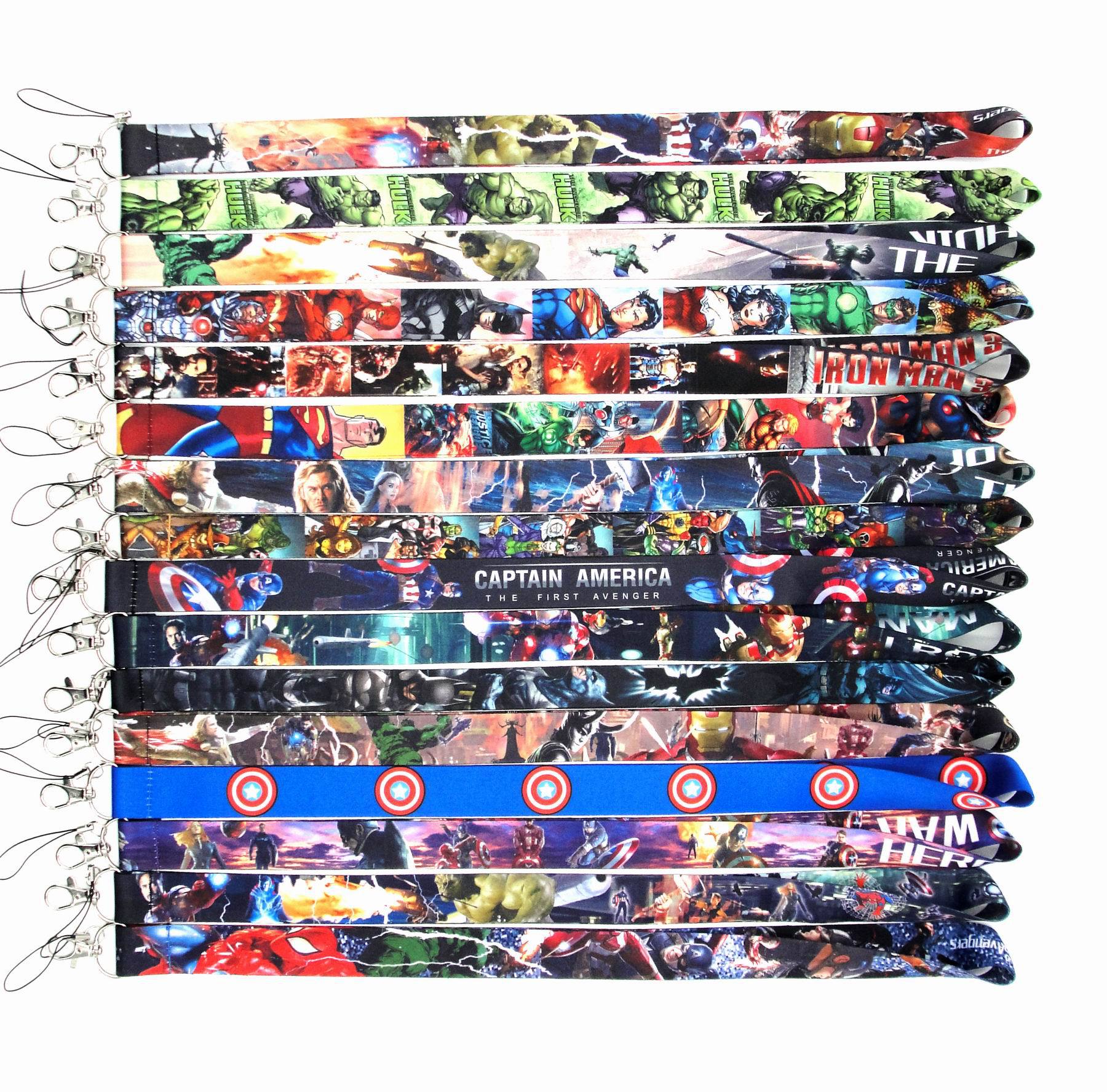 Captain America lanyards ID titular de la tarjeta etiqueta del teléfono móvil Lanyard Halter llavero Lanyard