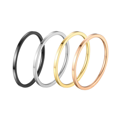 European and American cross-border couples ultra-fine glossy titanium steel women's ring simple food tail ring stainless steel jewelry