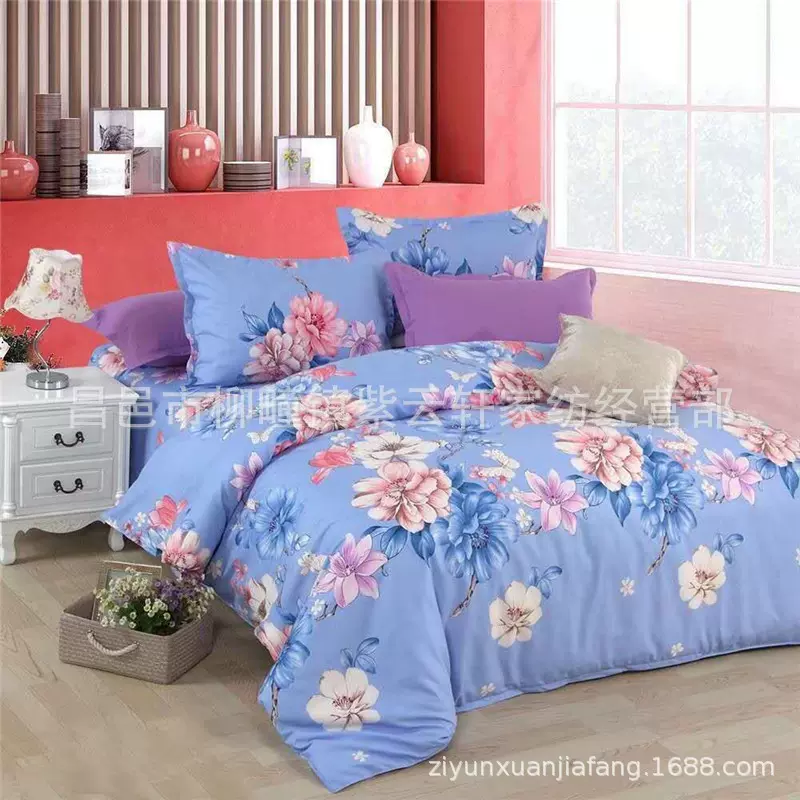 厂家批发植物羊绒布头 二等印花布库存 印花布料