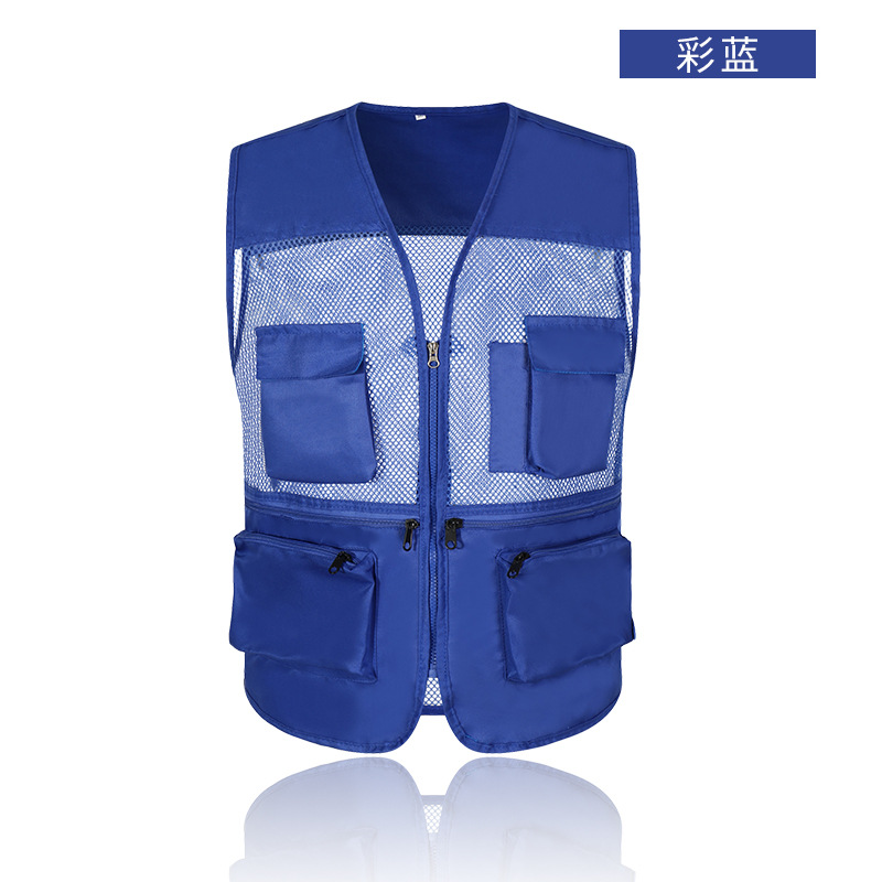 通気メッシュ網糸多ポケットベストカスタム男性撮影釣り多ポケット馬甲カスタムロゴ