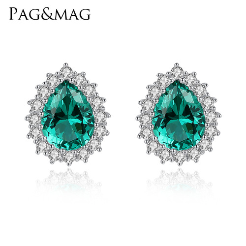 PAG&MAG European and American personalized earrings S925 silver earrings for women drop gemstone earrings fashionable and elegant jewelry