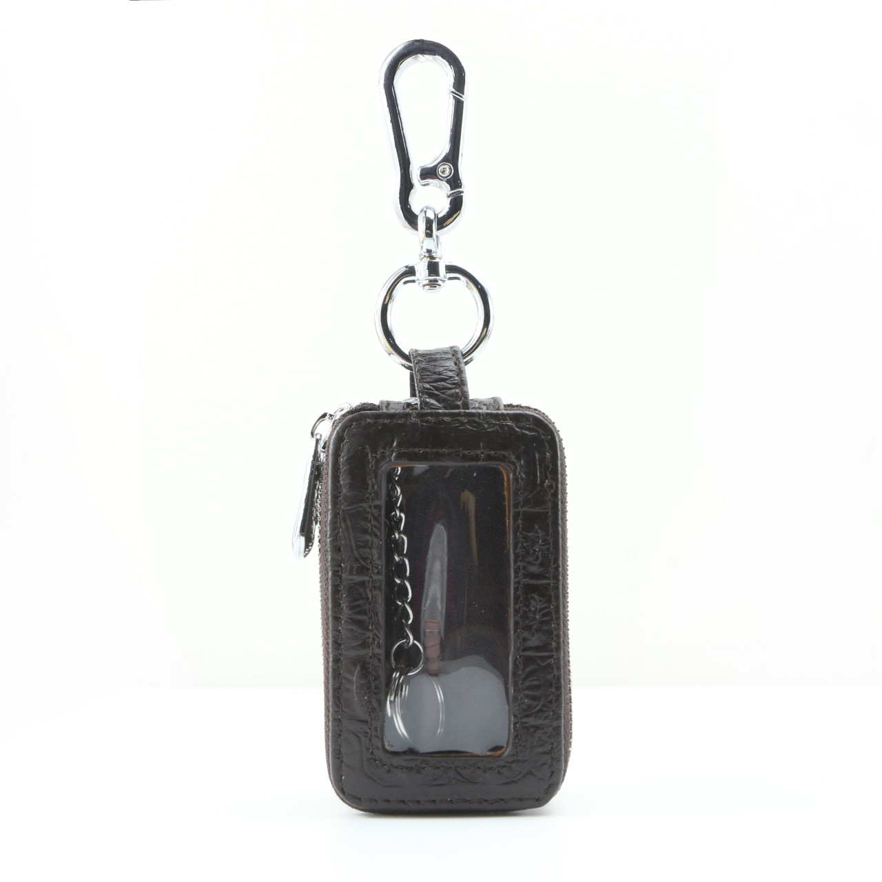 Fábrica de cocodrilo patrón clave caso de cuero genuino de los hombres de doble capa de coche multifunción clave bolsa de cremallera primera capa de piel de vaca al por mayor