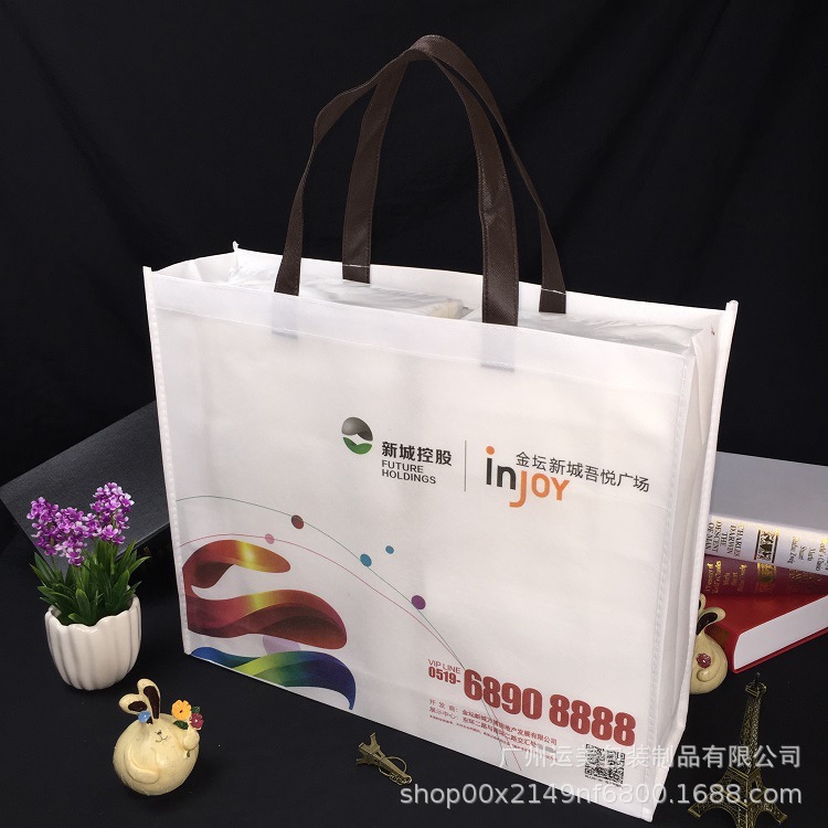 无纺布覆膜袋环 保购物袋 彩印无纺布袋 服装手提袋加印LOGO