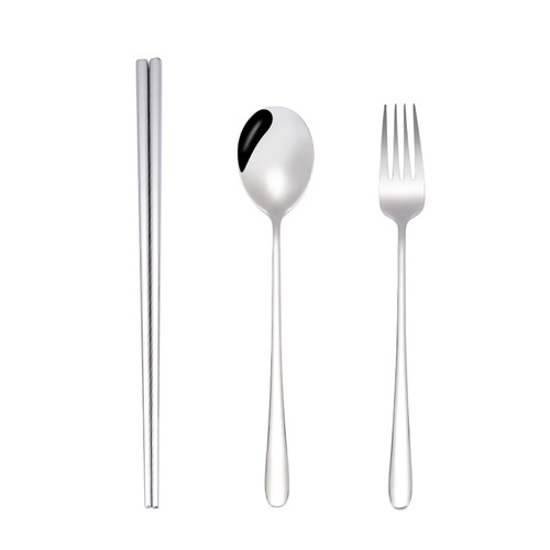 Factory direct sales of high-quality Korean 304 stainless steel forks, spoons, chopsticks, Nordic ins titanium-plated gift tableware, stainless steel spoons