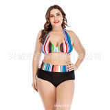 Купальник, 2019, европейский стиль, подходит для полных девушек, большой размер