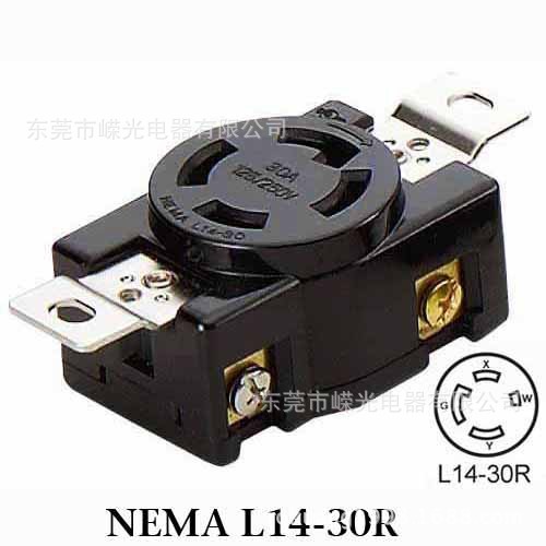 WJ6433B 30A 125/250V NEMA 引挂式插座 美国插座 L14-30R母座