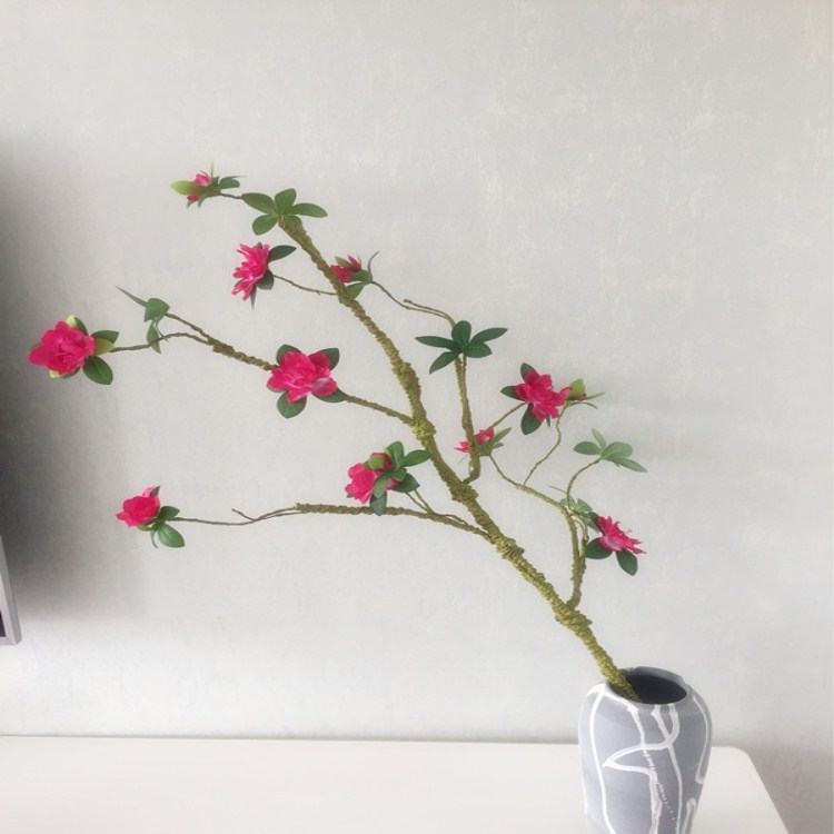 Flor artificial azalea espuma suave rama hogar Sala decoración bonsai arreglo floral modelado