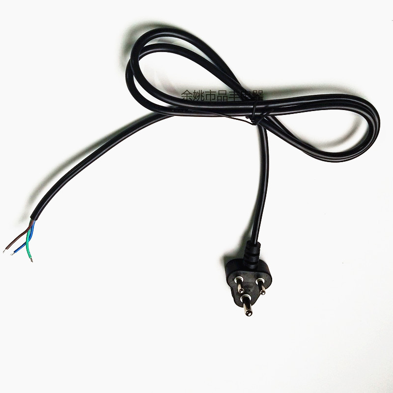 供应 南非插头电源线   小南非实心插头电源线