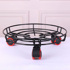 European-style ironwork flower stand, versatile movable flower pot tray, indoor flower pot with movable wheel base, steel bottle stand