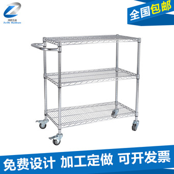 无尘车间不锈钢工具车 电商物流分拣配货小推车 网状置物推车批发