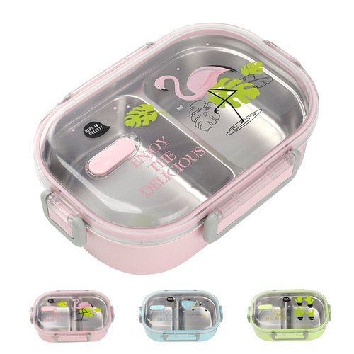 304 stainless steel multi-layer sealed lunch box, student and child lunch box, portable leak-proof insulated lunch box