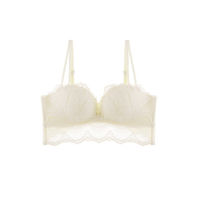 Traje de ropa interior de mujer Sujetador de pecho de mujer push up pequeño pecho sujetador anti-flacidez sin anillo de acero sexy soporte superior Delgado image 9