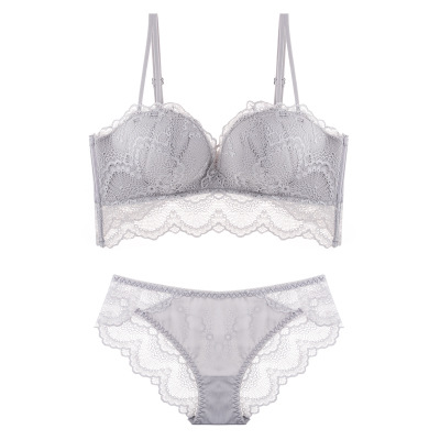 Traje de ropa interior de mujer Sujetador de pecho de mujer push up pequeño pecho sujetador anti-flacidez sin anillo de acero sexy soporte superior Delgado image 19