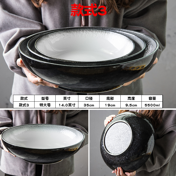 Tazón de cerámica grande Tazón de sopa Tazón de arroz banquete tazón de sopa