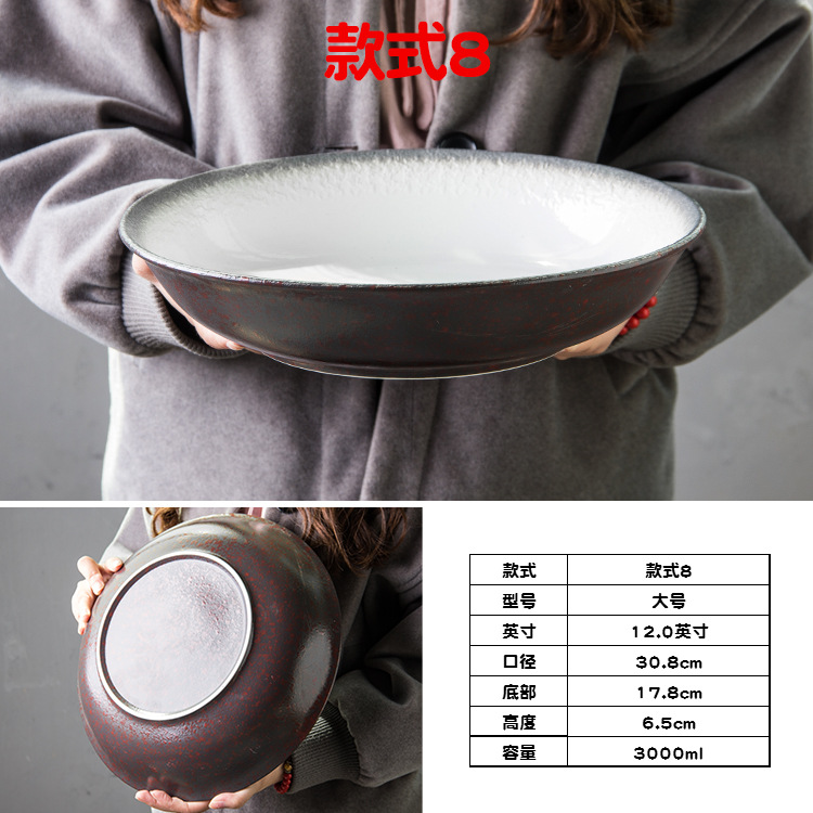 Tazón de cerámica grande Tazón de sopa Tazón de arroz banquete tazón de sopa