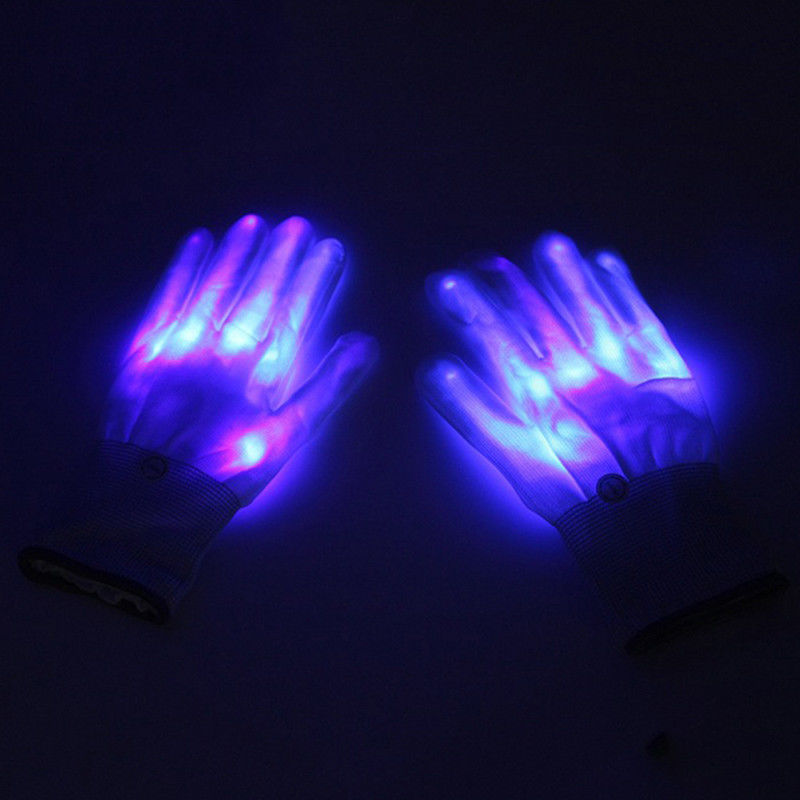 Guantes luminosos LED transfronterizos Guantes luminosos coloridos etapa dedo mágico rendimiento flash guantes accesorios de rendimiento