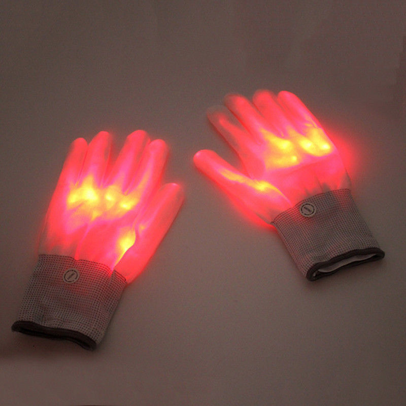 Guantes luminosos LED transfronterizos Guantes luminosos coloridos etapa dedo mágico rendimiento flash guantes accesorios de rendimiento