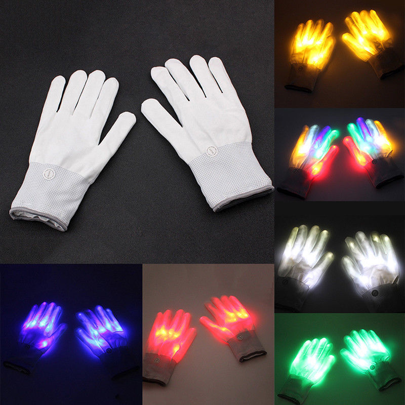 Guantes luminosos LED transfronterizos Guantes luminosos coloridos etapa dedo mágico rendimiento flash guantes accesorios de rendimiento