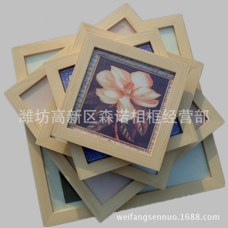 Square Photo Frame Solid Wood Picture Frame Table Hanging Wall Factory Direct Sales Wholesale Export 15 20 25 30 Wooden Frame