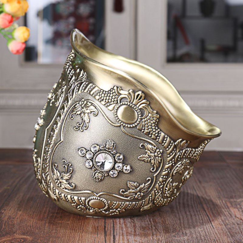 Metal creative European retro diagonal bowl bar desktop multifunctional Peel garbage bowl bucket a generation of hair