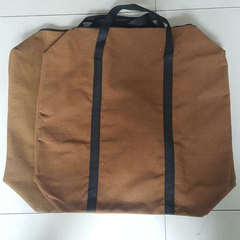 Thick Canvas Moving Bag Brown Luggage Bag Hand-Pull Folding Large Capacity Travel Bag Quilt Clothes Storage Bag