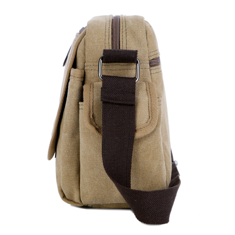 New Manjianghong Multifunctional Men's Canvas Bag Casual Bag All-match Retro Shoulder Bag Small Bag Crossbody Bag Wholesale