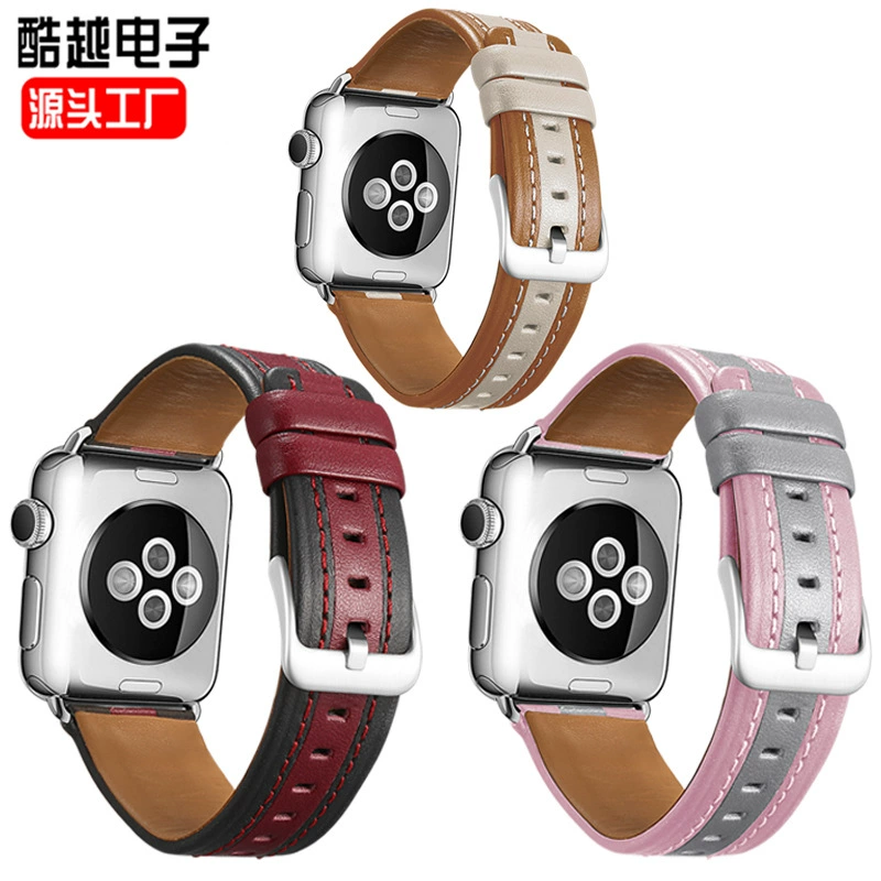 Подходит для Apple Watch 1–8 серия SE Greek кожа, строчка из кожи коровы